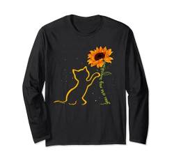 You Are My Sunshine Katzenliebhaber mit Sonnenblumen-Motiv Langarmshirt von Cute And Funny Cat Zajoo