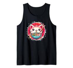 Katze Ramen Nudel Japanische Anime Manga Ramen Kawaii Katze Tank Top von Cute Anime Cat Ramen Aesthetic Kawaii Clothes