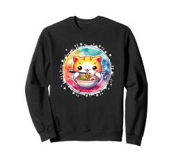 Süße Kawaii-Katze Ramen Nudel Japanische Kawaii Ästhetische Anime Sweatshirt von Cute Anime Cat Ramen Aesthetic Kawaii Clothes