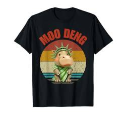 Moo Deng Lustiges Baby Pygmy Nilpferd Meme Freiheitsstatue Retro T-Shirt von Cute Baby Hippo Meme Zoo Family Matching Costume