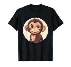 Niedlicher Baby-Affe T-Shirt von Cute Baby Monkey Drawing Adorable Animal Art