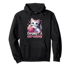 Cat-urday Spruch Katzenliebhaber Katzen Zitat Lustiger Katzenbesitzer Pullover Hoodie von Cute Cat Lover Gifts And Cat Owner Shirts