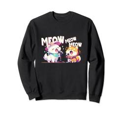 Meow Meow Musik Katzenliebhaber Katzen Zitat Lustiger Katzenbesitzer Sweatshirt von Cute Cat Lover Gifts And Cat Owner Shirts