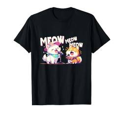 Meow Meow Musik Katzenliebhaber Katzen Zitat Lustiger Katzenbesitzer T-Shirt von Cute Cat Lover Gifts And Cat Owner Shirts