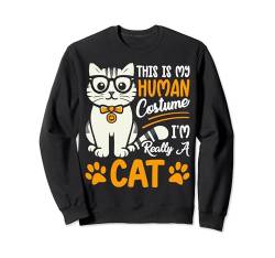 This Is My Human Kostüm Katzenliebhaber Katzen Lustiger Katzenbesitzer Sweatshirt von Cute Cat Lover Gifts And Cat Owner Shirts