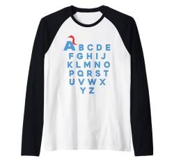 Weihnachts-Alphabet-Hut A.B.C Weihnachtsmann-Mütze Lustige Lehrer Jungen Raglan von Cute Christmas Alphabet Teacher and Kids Tshirt