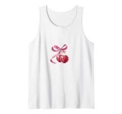 Pink Bow Coquette Aesthetics Y2K Cherry Girl Damen Tank Top von Cute Coquette Bows Pink Red Cherry Strawberry