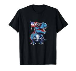 Lustiger Dinosaurier, patriotisch, 4. Juli, niedlicher Dinosaurier T-Shirt von Cute Dinosaur Patriotic 4th Of July US Flag store