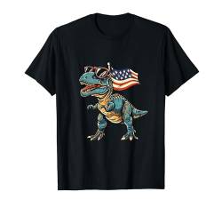 Lustiger Dinosaurier, patriotisch, 4. Juli, niedlicher Dinosaurier T-Shirt von Cute Dinosaur Patriotic 4th Of July US Flag store