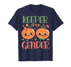 Enthüllung des Geschlechts von Keeper Of The Gender Pumpkin Thanksgiving Baby T-Shirt von Cute Fall Pregnancy Reveal Matching Family Tees