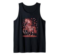 Romantisches Blumenpferd Lustig Mädchen Frauen Valentinstag Tank Top von Cute Floral Valentine's Day Animals