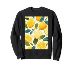 Minimalistische Musterkunst Zitronenfrucht Sweatshirt von Cute Fruit Pattern Art Minimalist (Lemon)