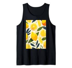 Niedliches Fruchtmuster Kunst Zitrone Tank Top von Cute Fruit Pattern Art Minimalist (Lemon)