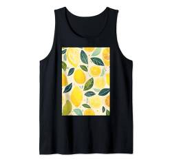 Niedliches Muster Kunst Obst Zitrone Tank Top von Cute Fruit Pattern Art Minimalist (Lemon)