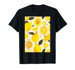 Obst Minimalistisches Muster Kunst Zitrone T-Shirt von Cute Fruit Pattern Art Minimalist (Lemon)