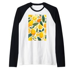 Zitronenmuster Kunst Süße Frucht Raglan von Cute Fruit Pattern Art Minimalist (Lemon)