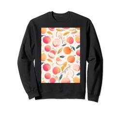Pfirsichmuster Kunst Minimalistische Frucht Sweatshirt von Cute Fruit Vintage Pattern Graphic (Peach)