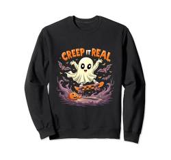 Süßes Halloween-Skateboard Creep It Real Sweatshirt von Cute Halloween Apparel