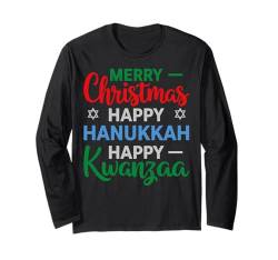 Chanukkah Jüdisches Festival Jude Menora Hebräisch Chanukka Langarmshirt von Cute Hanukkah Shirts