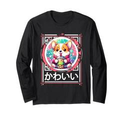 Corgi Dog Boba Tea Bubble Tea Anime Kawaii Süßer Manga Kawaii Langarmshirt von Cute Kawaii Stuff Japanese Aesthetic Anime Manga