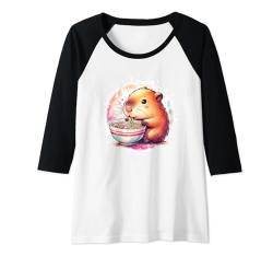 Damen Capybara Ramen Nudeln Anime Cute Kawaii Manga Capybara Raglan von Cute Kawaii Stuff Japanese Aesthetic Anime Manga