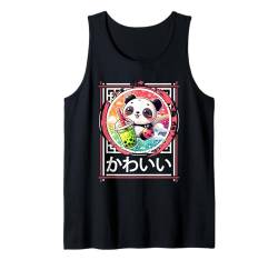 Panda Drinks Boba Bubble Tea Japanischer Anime Kawaii Panda Tank Top von Cute Kawaii Stuff Japanese Aesthetic Anime Manga