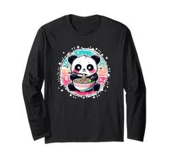 Panda Ramen Nudeln Anime Cute Kawaii Ramen Manga Panda Langarmshirt von Cute Kawaii Stuff Japanese Aesthetic Anime Manga