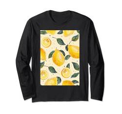 Pattern Art Zitronenfrucht Langarmshirt von Cute Pattern Art Minimalist Graphic (Lemon)