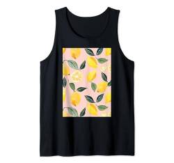 Vintage Obst Muster Kunst Zitrone Tank Top von Cute Pattern Art Minimalist Graphic (Lemon)