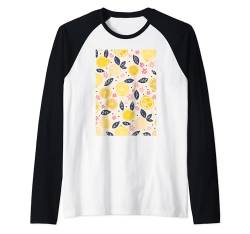 Zitronenmuster Kunst Minimalistische Frucht Raglan von Cute Pattern Art Minimalist Graphic (Lemon)