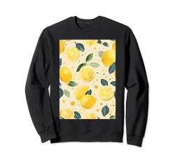 Zitronenmuster Kunst Obst Sweatshirt von Cute Pattern Art Minimalist Graphic (Lemon)