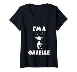 Damen Baby Cute Gazelle Animals Simple Minimalist i'm a Gazelle T-Shirt mit V-Ausschnitt von Cute Small Animals Funny Gazelle