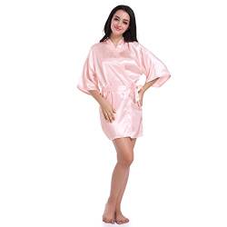 CuteOn Roben für Frauen Seide Robe für Brautjungfern Braut Party Rosa XL von CuteOn