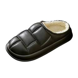 Cvanxluy Hausschuhe Herren Plüsch Weiß Slip On Filzpantoffeln Gemütlich Flauschige Slipper Filzhausschuhe Memory Foam Bequem Pantoffel Schuhe Flache Innen Hüttenschuhe Slippers von Cvanxluy