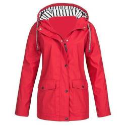 Regenjacke Damen Wasserdicht Atmungsaktiv Sommer und Herbst Mantel Lang Elegant Outdoorjacke Regenjacke Schwarz Faltbar Softshellmantel Damen-Jacken Wasserdicht Einfarbig Damenjacken für Den Übergang von Cvanxluy