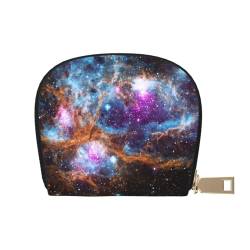 Universe Galaxy Space Kreditkartenetui für Damen und Herren, Leder, Reißverschluss, Kartenetui, Akkordeon-Kartenetui, kleine Brieftasche für Reisen, weiß, Einheitsgröße von Cykazhst