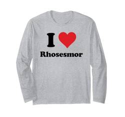 I Heart Rhosesmor Wales Love Welsh Cymru Souvenir Langarmshirt von Cymru Cities Towns Tourism Merch Tees And Stuff