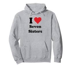 I Heart Seven Sisters Wales Love Welsh Cymru Souvenir Pullover Hoodie von Cymru Cities Towns Tourism Merch Tees And Stuff