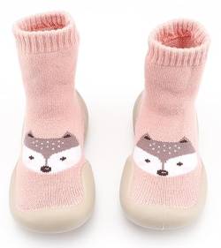 Cysocool Baby Sockenschuhe Dicke Rutschfeste Lauflerner Schuhe Kleinkind Winter Stricken Socken mit Gummisohle Baby Mädchen Weicher Warme Stiefel Gefüttert Socken Junge Babybodenschuhe von Cysocool