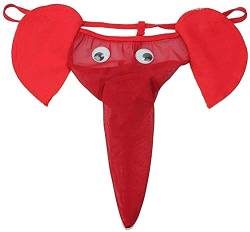 Czizitong Männer Elefant Unterwäsche Sexy Dessous Strings G-Strings (Rot) von Czizitong