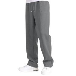 DABASHAN Jogginghose Herren Breite Baggy Sweatpants Baumwolle Elastische Taille Jogging Hose Weites Bein Sporthose Trainingshose Winter Warme Männer Sweathose Sweat Pants mit Taschen (Grey #3, M) von DABASHAN