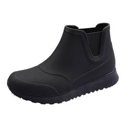 DACONGMING Gummistiefel Herren Arbeitsstiefel Herren Gummistiefel Herren Halbhoch Anti-Rutsch Mode PVC Schwarz Chelsea-Stiefel, Gummistiefel Herren Grundlegend Wasserdicht Atmungsaktiv Stiefeletten von DACONGMING