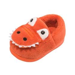 DACONGMING Hausschuhe Mädchen Junge Weiche Plüsch Warm Pantoffel Kleinkind Tier rutschfest Slippers Winter warme Baumwolle Hausschuhe Indoor gemütliche Schuhe für Babys (2-Red, 12-18 Months) von DACONGMING