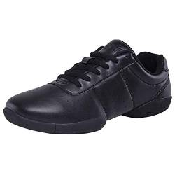 DADAWEN Damen Cheer Schuhe Mädchen Sneaker Outdoor Fitness Gymnastik Training Jazz Yoga Tanzschuhe,Schwarz,45 EU von DADAWEN