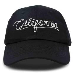 DALIX California Baseball Cap Dad Hat Herren Hüte Damen Caps Schwarz Blau Khaki Rot, Schwarz, Einheitsgröße von DALIX