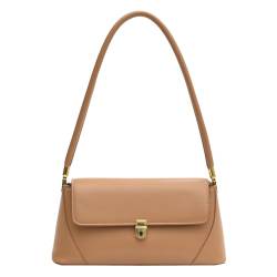 DAMAIAZG Retro-Umhängetasche mit Klappe, PU-Leder, modische Handtasche, elegante Damen-Schultertasche, Designer for Frauen, Arbeit, Einkaufen, Reisen von DAMAIAZG