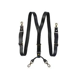 DANETI Herren Hosenträger Vintage Herren Hosenträger Riemen 4 Clips Haken Y-Typ Herren Jockstrap Business Arbeit Jeans Hosenträger Schwarz von DANETI