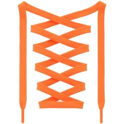 DANHUA Flache Schnürsenkel aus Baumwolle für Sneaker: 2 Paar solide athletische Schnürsenkel, 19 Orange, 55 Inch (140CM) von DANHUA