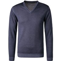 DANIELE FIESOLI Herren Pullover blau Merinowolle unifarben von DANIELE FIESOLI