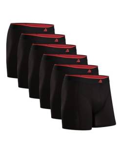 DANISH ENDURANCE 6er Pack Bambus Boxershorts Herren, Unterhosen Herren mit oder ohne Eingriff, 3XL Black von DANISH ENDURANCE